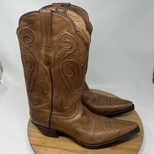 Black Jack Boots Mens 10 Burnished Peanut Ranch Hand Western Leather Cowboy